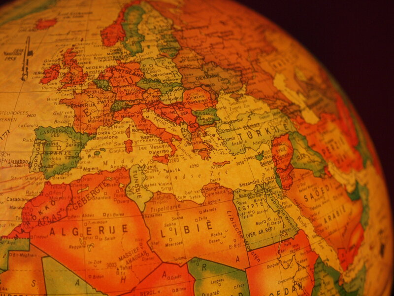 Close-up of a vintage globe