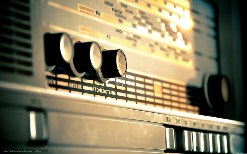 Close-up of a vintage radio