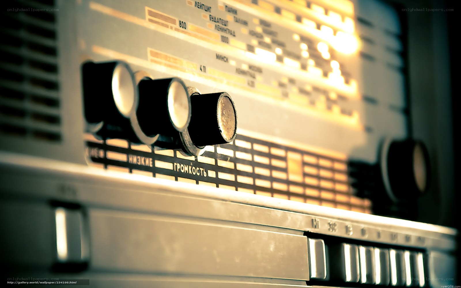 Close-up of a vintage radio