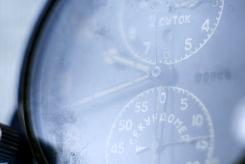 Close-up of a vintage stopwatch