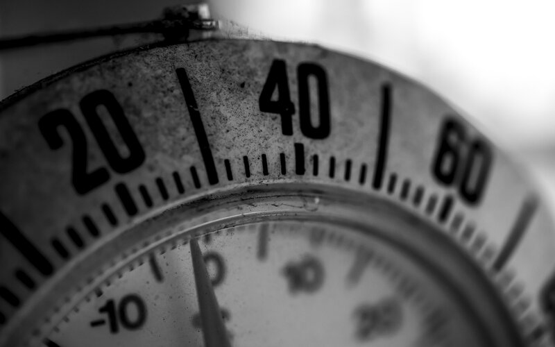 close-up of a vintage thermometer