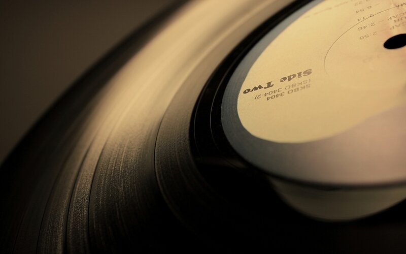 Close-up of a vinyl record