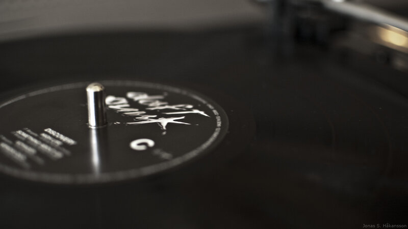 Close-up of a vinyl record