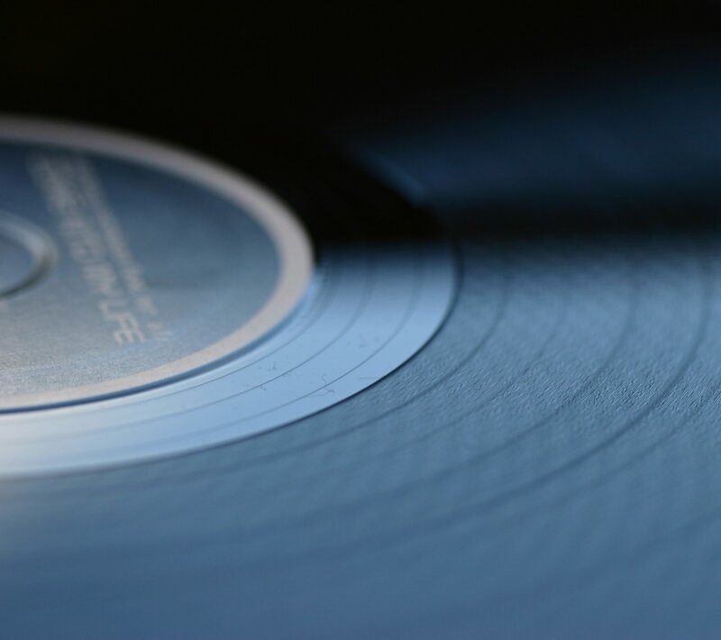 close-up of a vinyl record