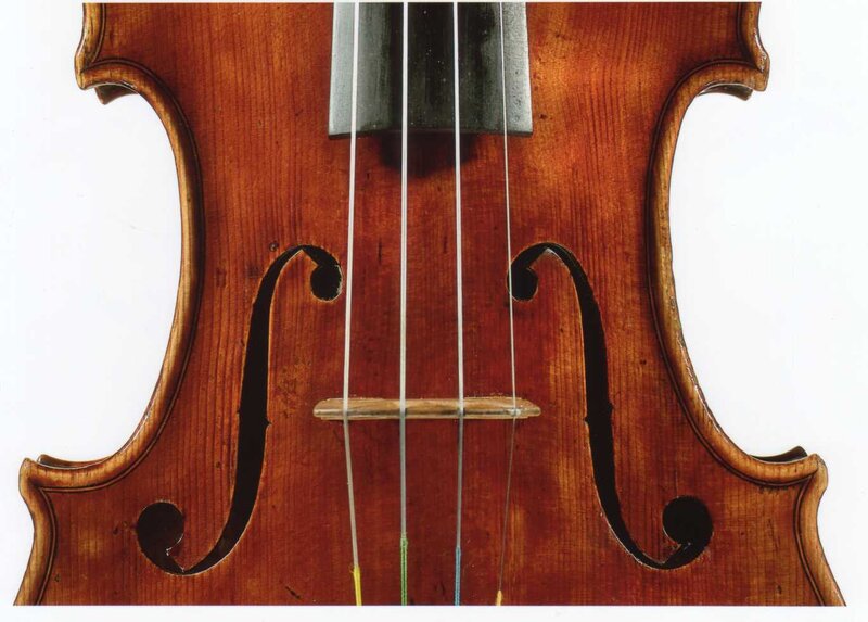 Close-up of a violin body