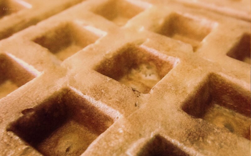 close-up of a waffle