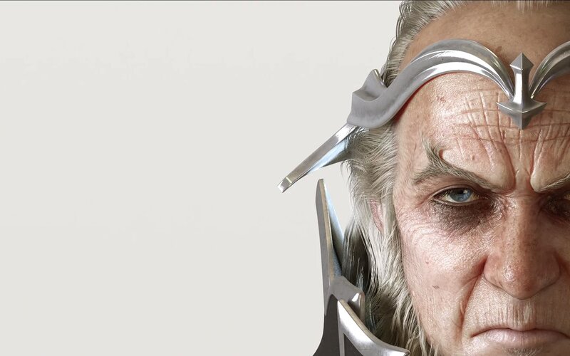 close-up of a warrior's face