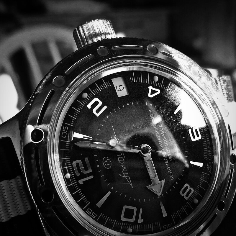 Close-up of a Watch — Black, Dramatic