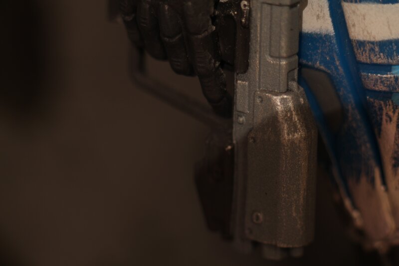 close-up of a weapon