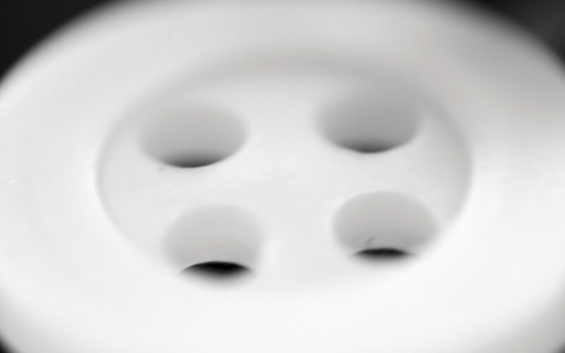 close-up of a white button
