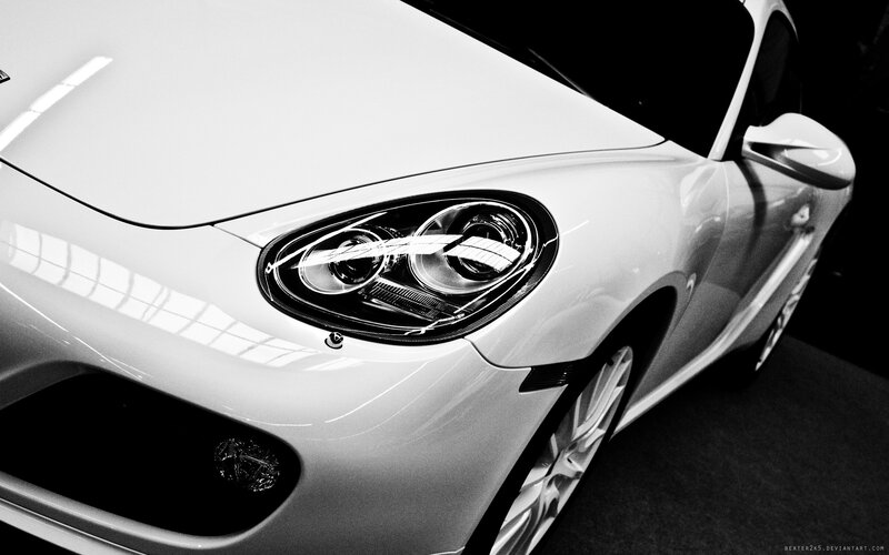 close-up of a white car