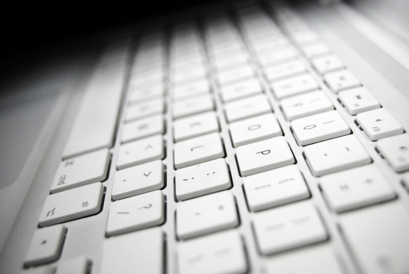 close-up of a white keyboard