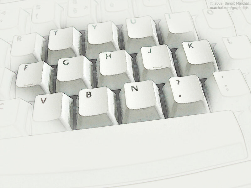 Close-up of a white keyboard