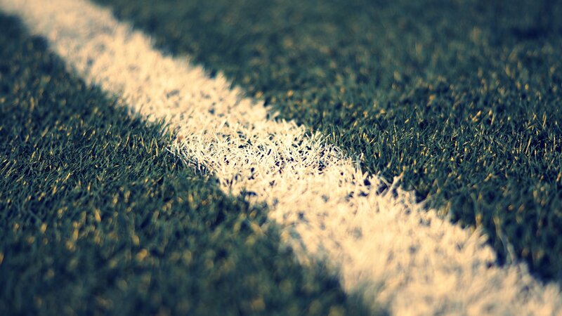 close-up of a white line on grass