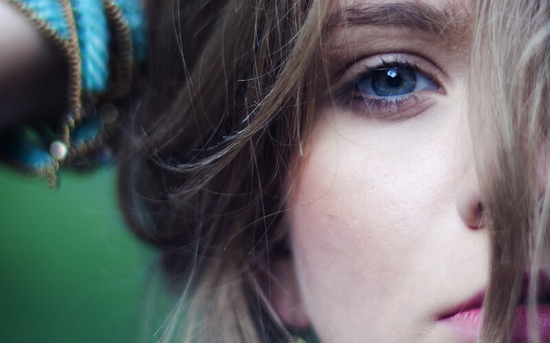 close-up of a woman's eye