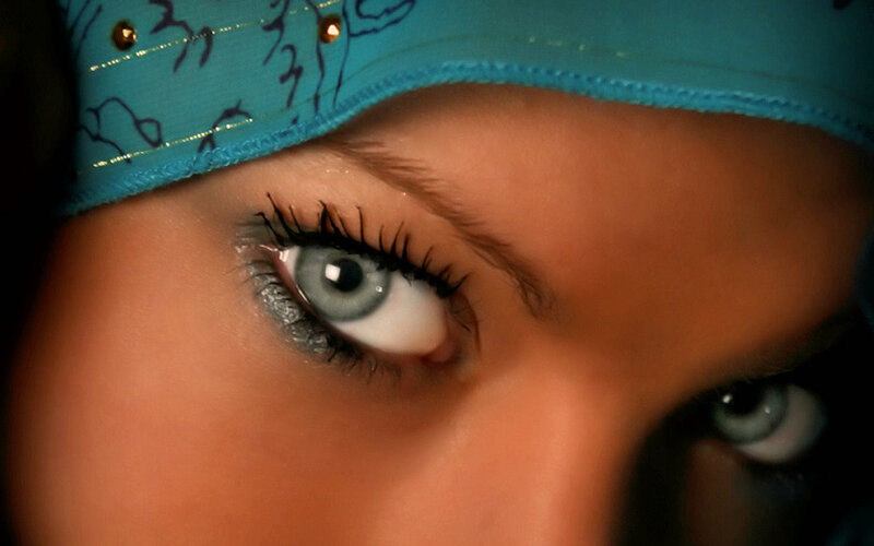 close-up of a woman's eye