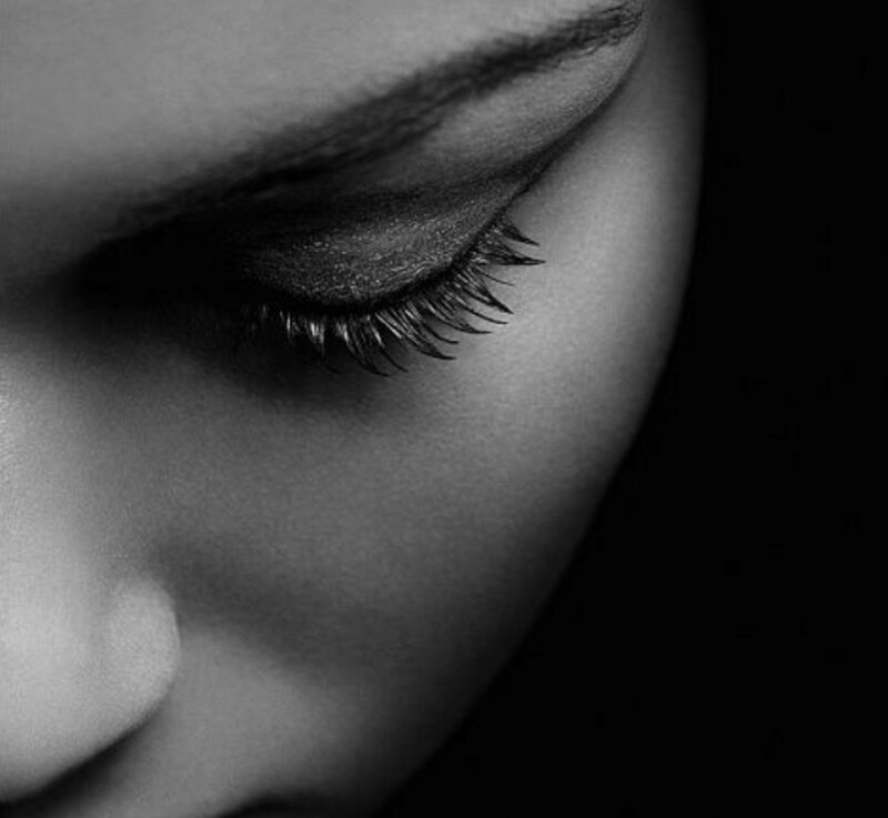 Close-up of a Woman's Eye — Black, Dramatic, Photograph, Eyelash