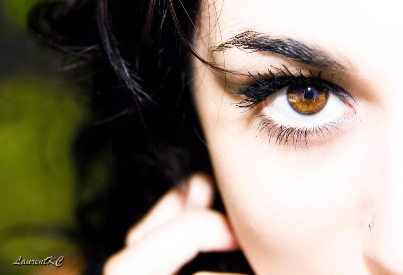 Close-up of a Woman's Eye — Brown, Dramatic, Photograph, Eyelash, Hair