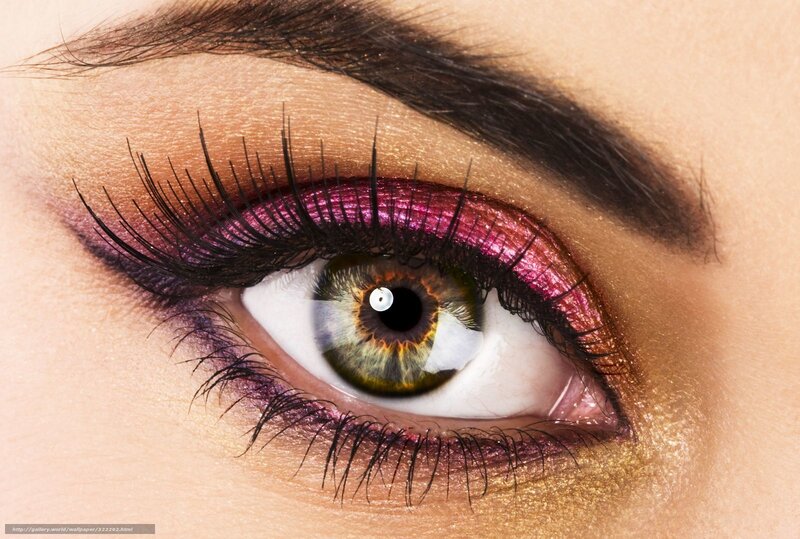 Close-up of a Woman's Eye — Purple, Dramatic, Photograph, Eyelashes, Eyeshadow, Brow