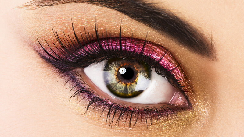 Close-up of a Woman's Eye — Purple, Dramatic