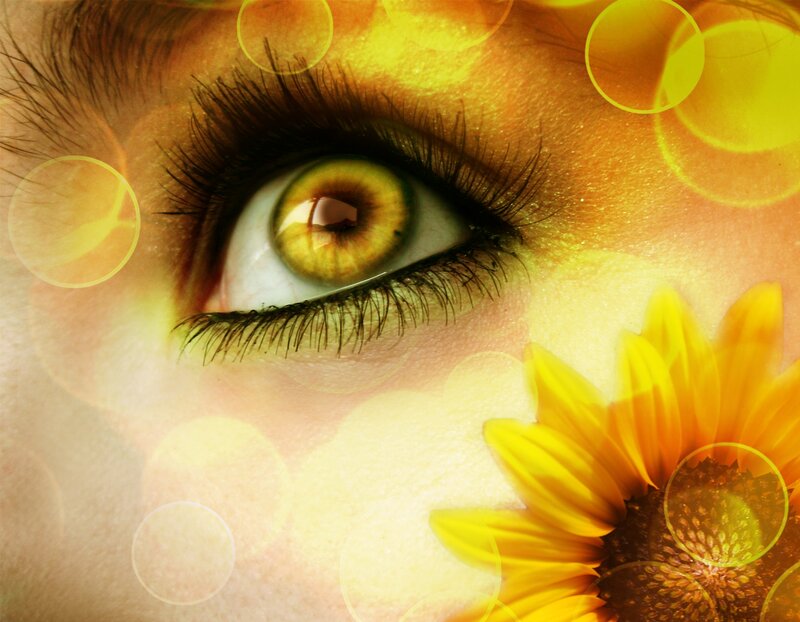 Close-up of a Woman's Eye — Yellow
