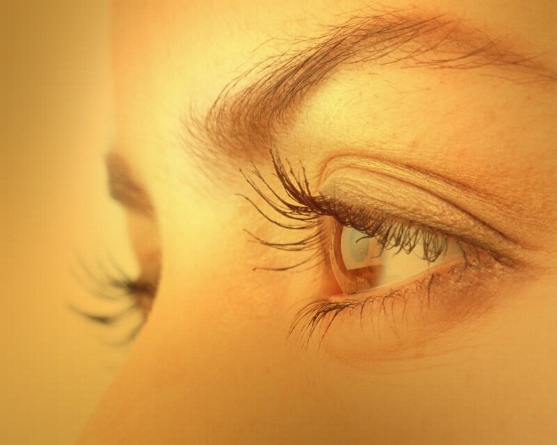 Close-up of a Woman's Eye — Yellow, Warm