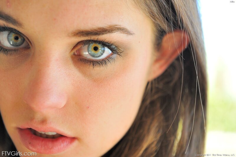 close-up of a woman's eyes