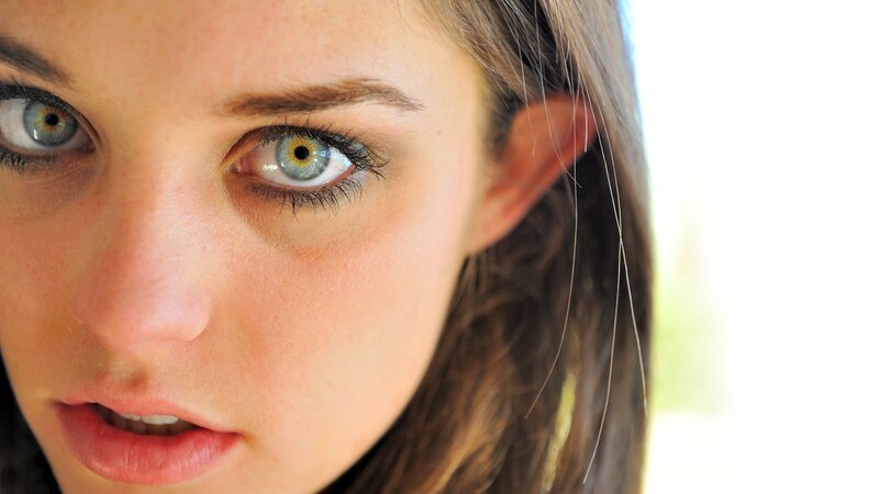 close-up of a woman's eyes