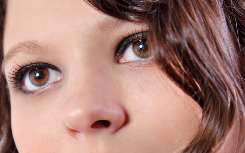 close-up of a woman's eyes