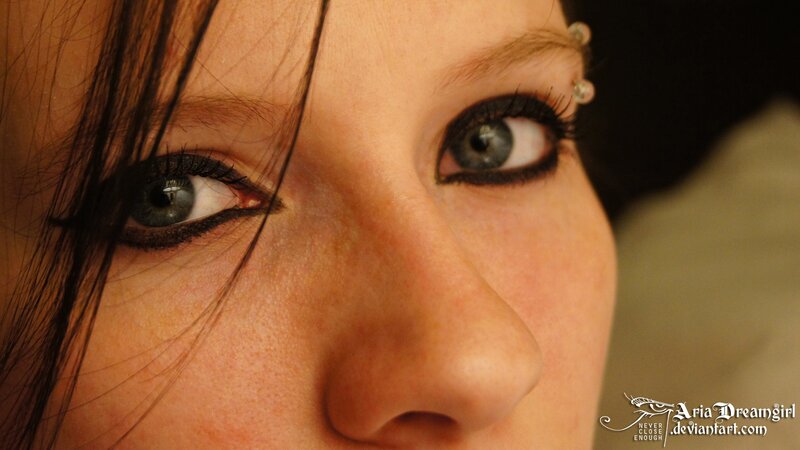 close-up of a woman's eyes