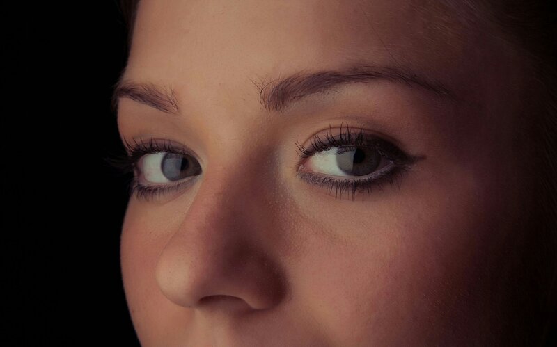 close-up of a woman's eyes
