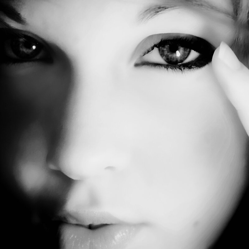 close-up of a woman's eyes