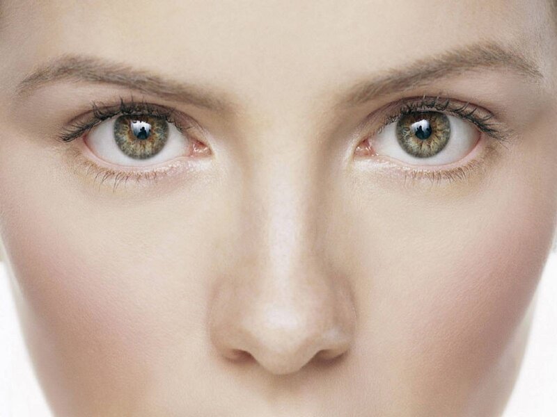 close-up of a woman's eyes