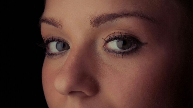close-up of a woman's eyes