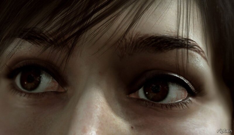 close-up of a woman's eyes