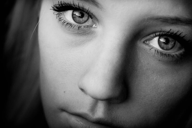 close-up of a woman's eyes