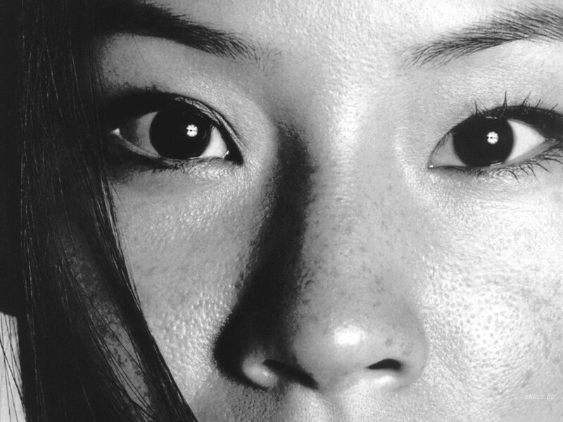 close-up of a woman's eyes