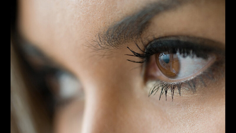 close-up of a woman's eyes