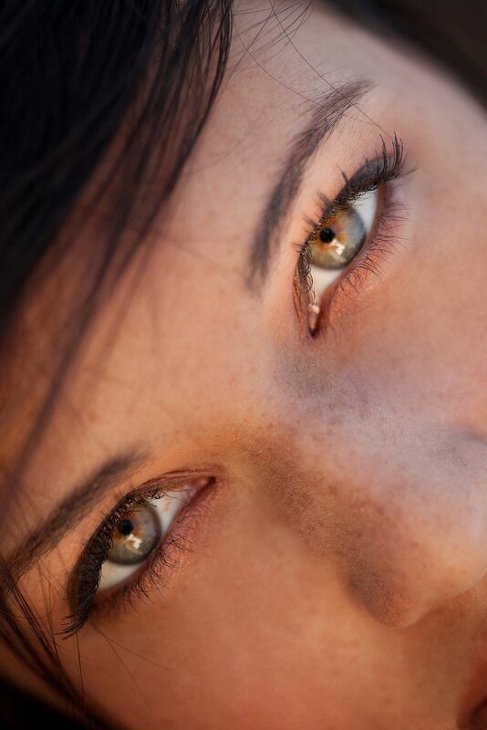 Close-up of a woman's eyes