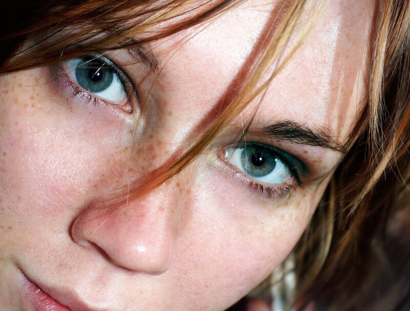 close-up of a woman's face