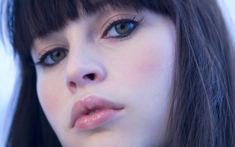 close-up of a woman's face