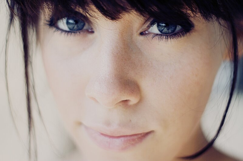 close-up of a woman's face