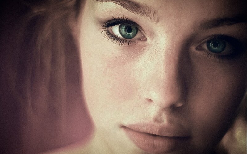 close-up of a woman's face