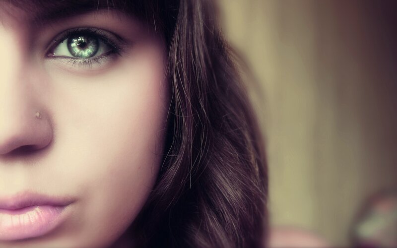 close-up of a woman's face
