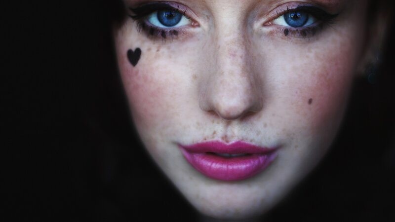 close-up of a woman's face