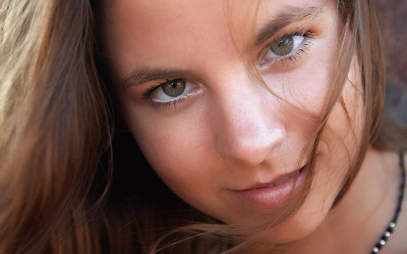 close-up of a woman's face