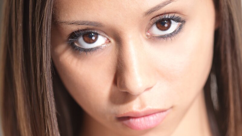 close-up of a woman's face