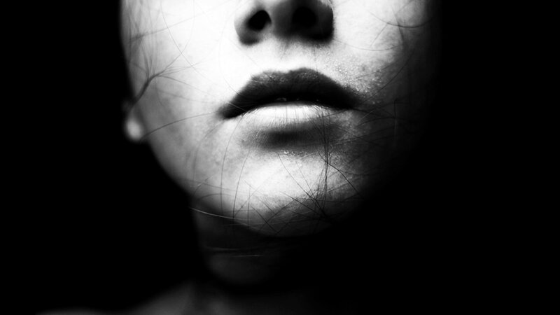 close-up of a woman's face