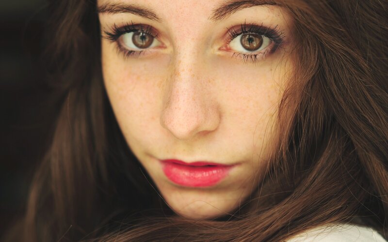 close-up of a woman's face