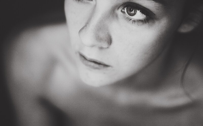 close-up of a woman's face